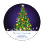 Decorated Christmas Tree Big Circle Label